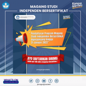 Program Magang dan Studi Independen Bersertifikat (MSIB) Diperpanjang Hingga 21 Januari 2022